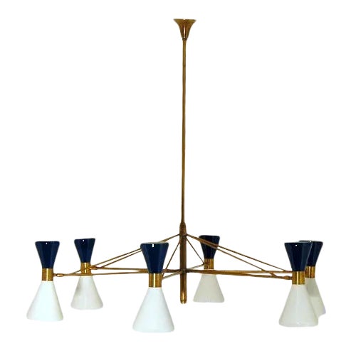 1960s Mid-Century Italian Diabolo Chandelier For Sale