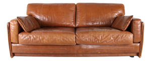Vintage Three-Seater Leather Sofa from Roche Bobois, 1970s