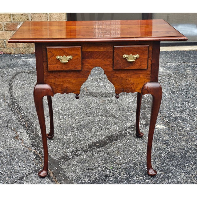 Brown Madison Square Adams County Collections Queen Anne Style Cherry Lowboy Table For Sale - Image 8 of 11