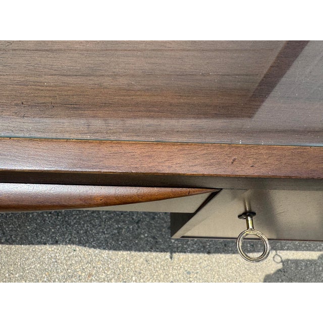 Rare Mid Century Modern Franz Ehrlich Teak Executive Desk For Sale - Image 4 of 12