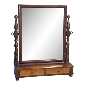Mid Century George III Style Mahogany Two Drawer Dressing Table Mirror