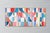 2026, Modern Bauhaus Painting in Vivid Tones of Reflective Whirlpool, Large Triptych, Acrylic Paint on Watercolor Paper For Sale - Image 4 of 11