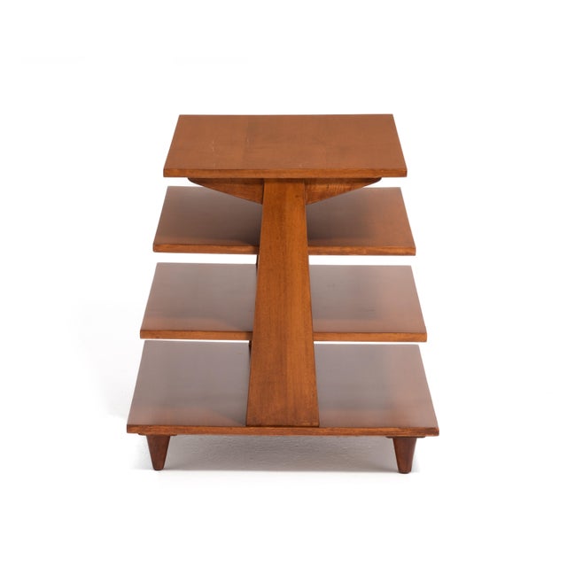 Mid Century Magazine Tree Table After Edward Wormley for Dunbar Four Shelves Unmarked For Sale In Philadelphia - Image 6 of 12