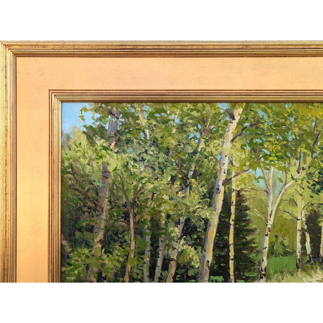 Jerry Greenberg "Mountain Road" Contemporary Realistic Colorado Aspen Tree Landscape Painting, 2019 For Sale - Image 4 of 10
