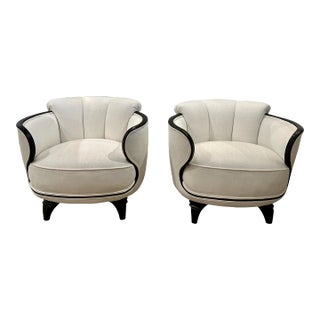 American 40's Designer Art Deco Armchairs - a Pair For Sale