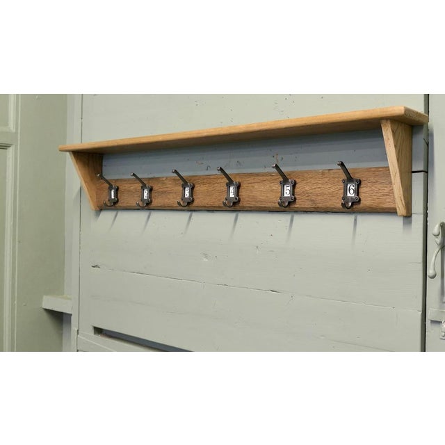 Long Pine Coat Rack and Shelf, 1960 For Sale - Image 4 of 7