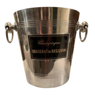 Vintage French Champagne Bucket With Ring Handles For Sale