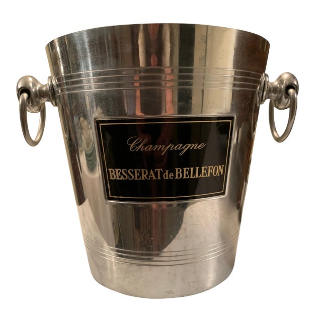 Vintage French Champagne Bucket With Ring Handles For Sale