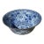 Vintage Maitland Smith Blue and White Porcelain Bowl Chinoiserie Floral Large Decorative Singing Bowl For Sale