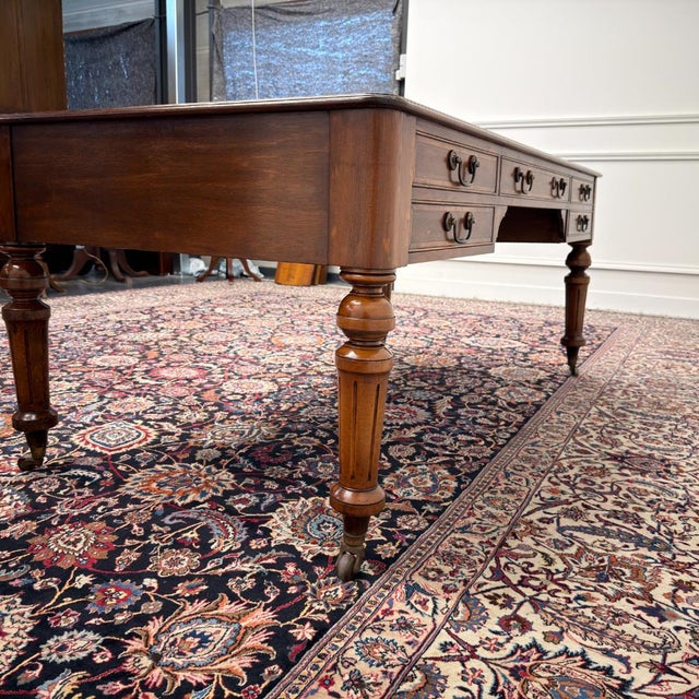 Metal Antique Classic English Writing Desk For Sale - Image 7 of 18