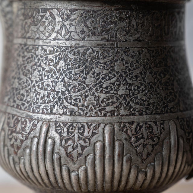 Islamic Tinned-Copper Coffee Pot With Brass Handle, c.1880 For Sale - Image 4 of 15