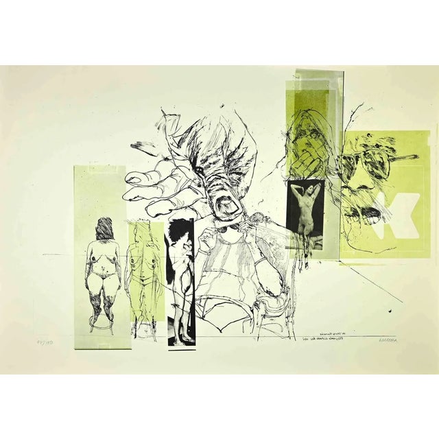 Modern Sergio Barletta, Eros and Thanatos, Lithograph, 1970s For Sale - Image 3 of 3