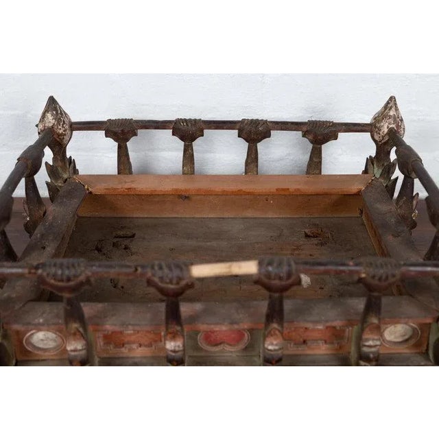 Japanese Edo Period Folk Art Altar Table with Carved and Painted Motifs For Sale - Image 10 of 13