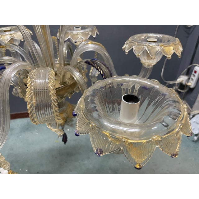 Venetian Murano Glass Chandelier, 1960s For Sale - Image 6 of 18