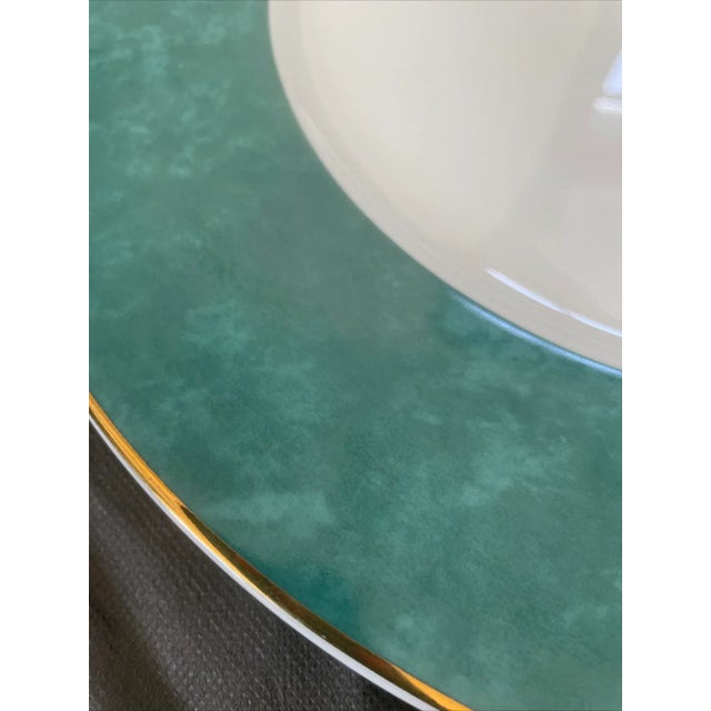 Contemporary French Designer "Guy Degrenne" Limoges Emeraude Chop/Chargers Set of 4 For Sale In New York - Image 6 of 8