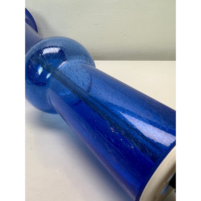 Blue Blue Glass Table Lamp attributed to Nanny Still for Raak, 1970s For Sale - Image 8 of 16