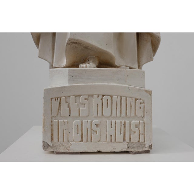 Christ King in Our Home Plaster Statue, Belgium, 1920 For Sale - Image 10 of 12