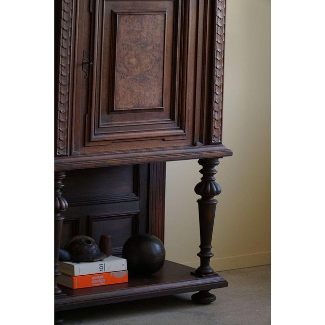 Gold Danish Baroque Style Cabinet in Oak & Birch, 1920s For Sale - Image 8 of 17