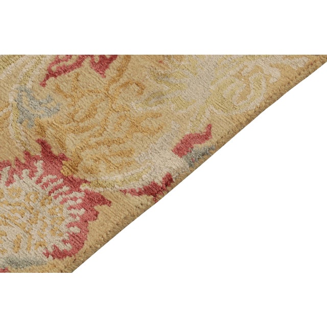 2010s Spanish European Style Runner in Gold, Red & Gray Floral Pattern by Rug & Kilim For Sale - Image 5 of 6