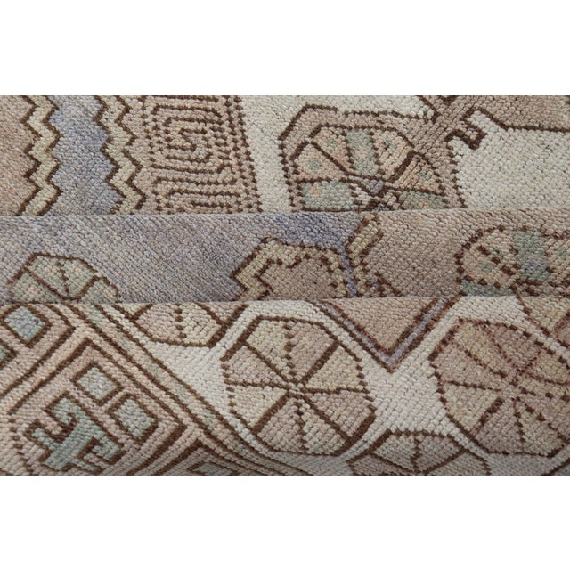 Vintage Turkish Oushak Rug in Pale Lavender, Taupe, and Cream With Medallion 4'3 X 6'8 For Sale - Image 11 of 11