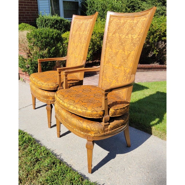 1960s Statesville Chair Co. Louis XVI High Backed Arm Chairs For Sale - Image 15 of 18