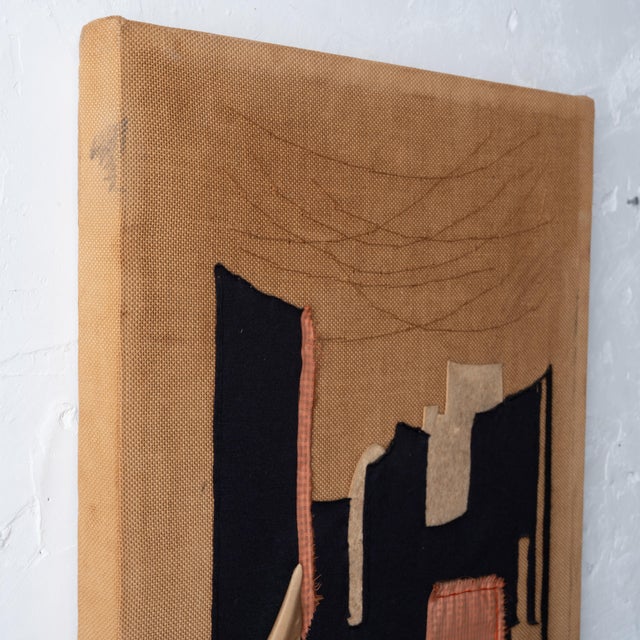 Mid-Century Modern Textile Collage, 1961 For Sale - Image 10 of 11