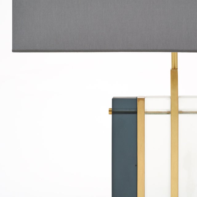 Murano Glass Gray “Tormalina” Slab Lamps For Sale - Image 4 of 8