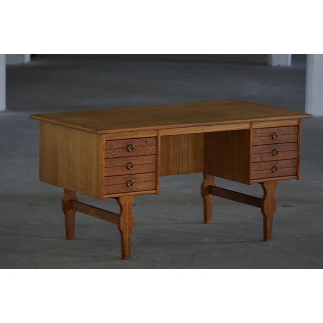 1950s Danish Freestanding Desk in Oak by Henning Kjærnulf, 1950s For Sale - Image 5 of 15
