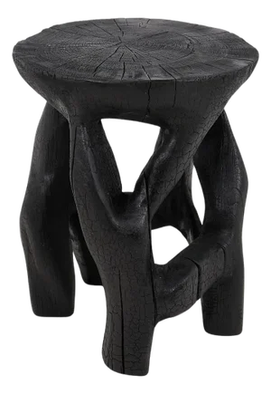 Wood Sculptural Side Table by Logniture