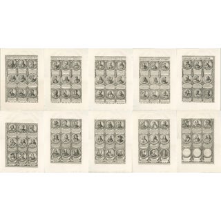 Chronological Portraits of the Kings of Spain, Rome, 1700, Engravings, Set of 11 For Sale