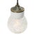 Vintage Industrial White Porcelain, Clear Glass & Brass Pendant Light For Sale - Image 4 of 7