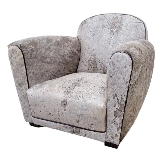 Vintage French Art Deco Club Chair Newly Reupholstered For Sale