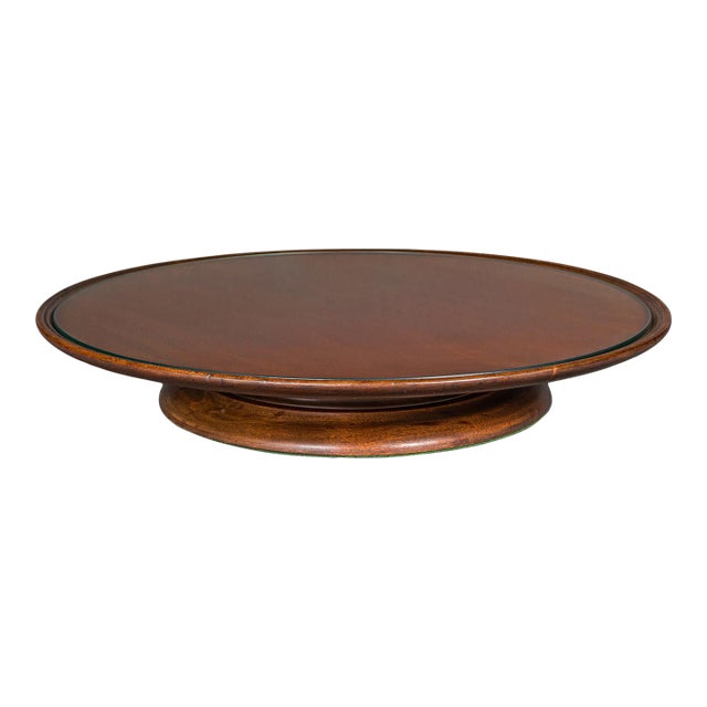 Antique Display Turntable, English, Walnut, Glass, Lazy Susan, Edwardian, c.1910 For Sale