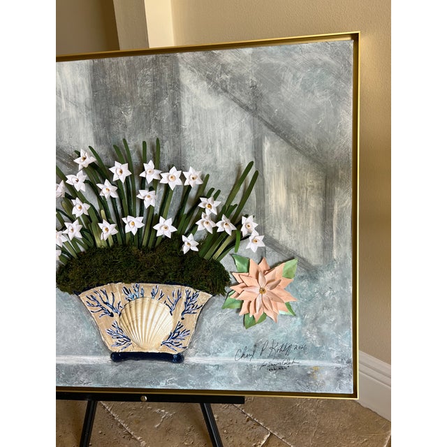 Floral Relief Conservatory Collection, Four Seasons - “Winter Whites” - Designed by Cheryl P. Kohloff Dimensions: 24”w x...