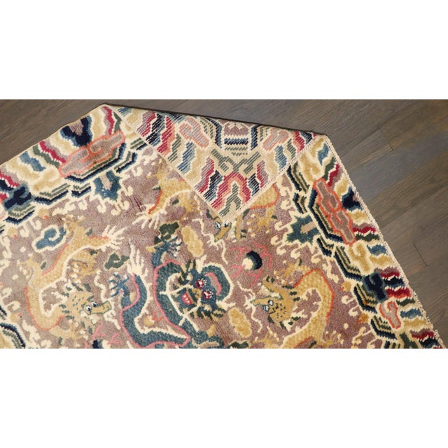 Mid Century Decorative Tibetan Dragon Rug no. j5129 For Sale - Image 4 of 6