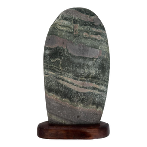 1970s Green Honed Natural Marble Stone on Wood Stand