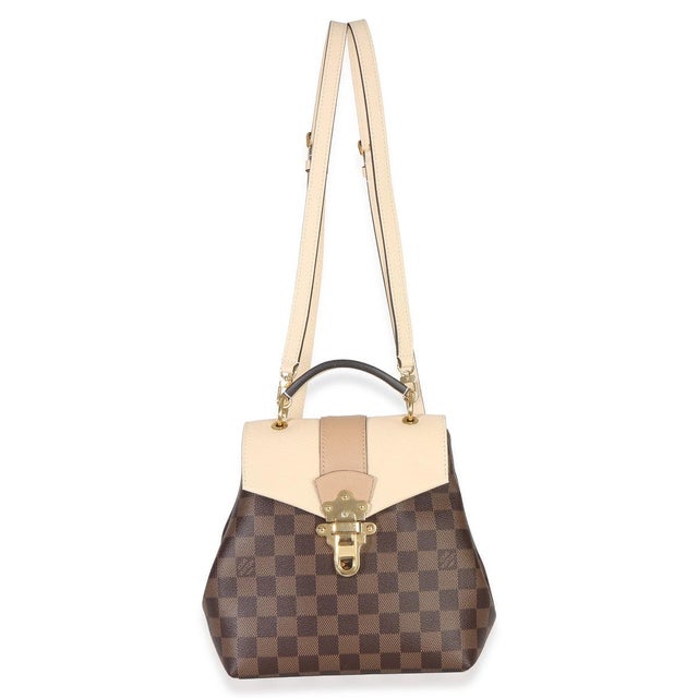 Contemporary Beige Damier Canvas Clapton Backpack For Sale - Image 3 of 9