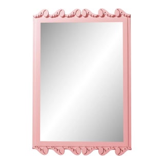 Fleur Home Garden District Laurel Rectangle Mirror in Pink Punch, 30x40 For Sale