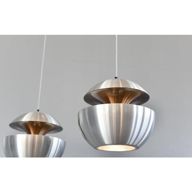 Metal UFO Pendant Lights by Bertrand Balas for Raak Amsterdam, 1970s, Set of 2 For Sale - Image 7 of 13