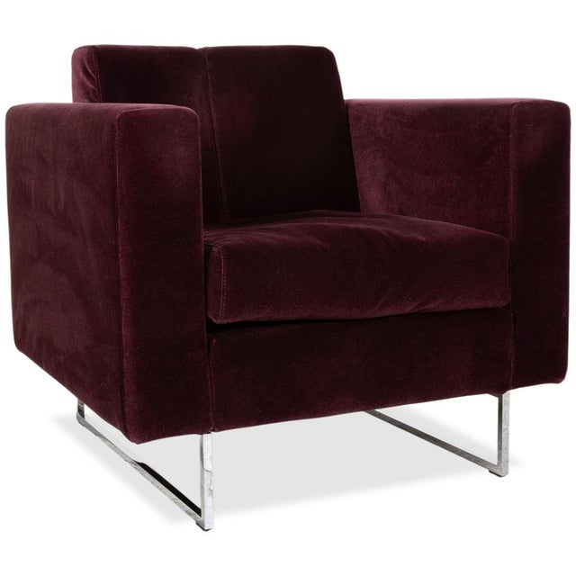 Embrace Armchair in Fabric, Chrome, Velour and Velvet in Purple, Violet and Aubergine with Manual Function by Brühl For Sale - Image 17 of 17