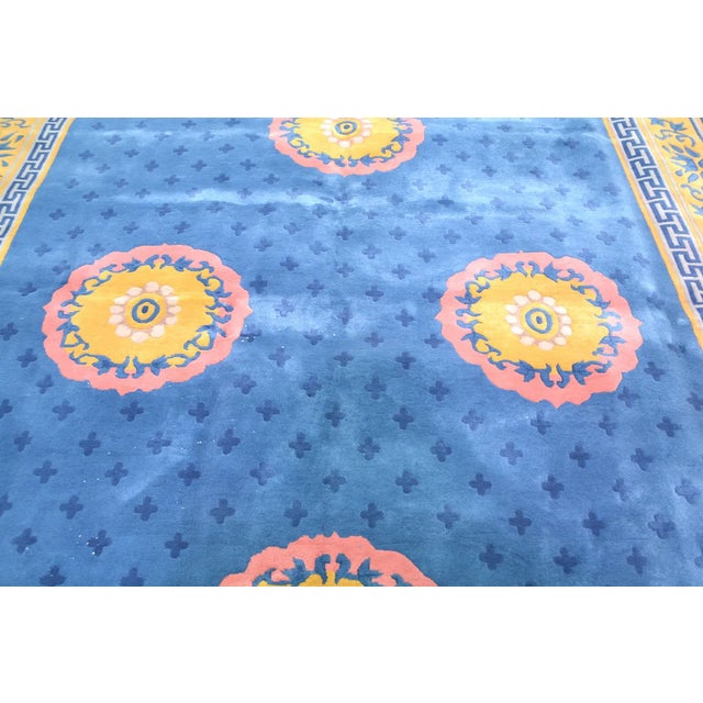 Art Deco Vintage Chinese Art Deco Hand Knotted Wool Rug, 8'x15'4'' For Sale - Image 3 of 9