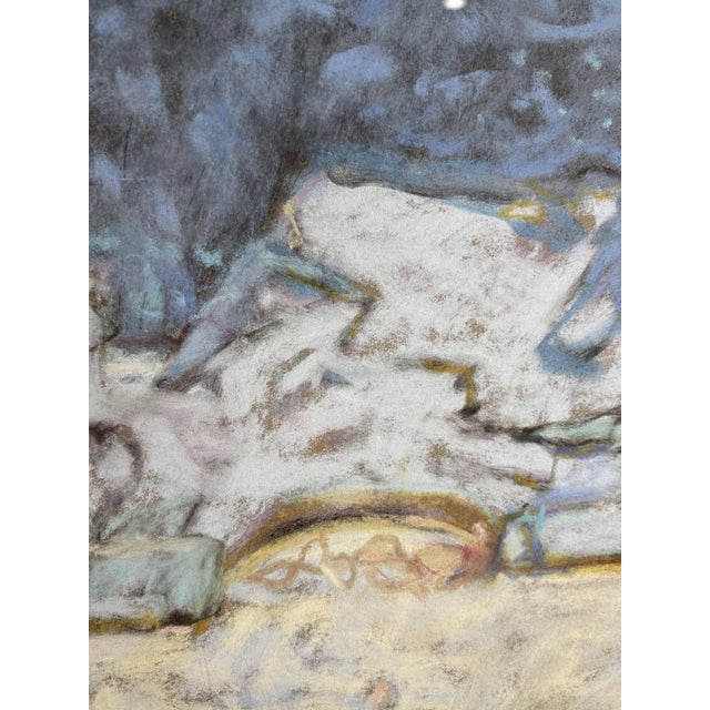 Yves Wacheux, The Blue Beach, 20th Century, Mixed Media on Paper, Framed For Sale - Image 9 of 11