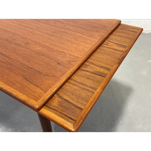 Danish Mid Century Modern Teak Dining Table | Expandable Hidden Leaves, C. 1960’s For Sale - Image 9 of 12