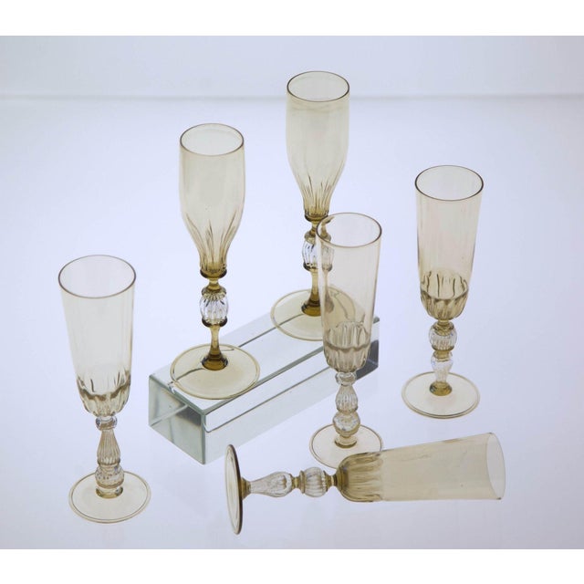 Champagne Flutes by Cenedese, Set of 6 For Sale - Image 10 of 18