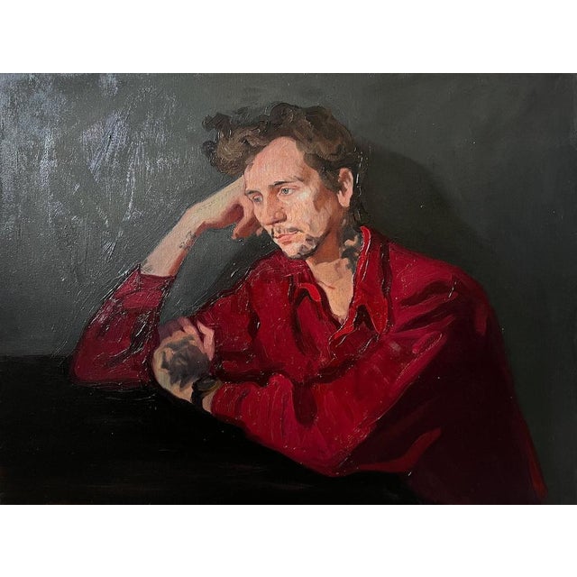 Elina Arbidane, Male Portrait, 2021, Oil on Canvas For Sale - Image 10 of 11