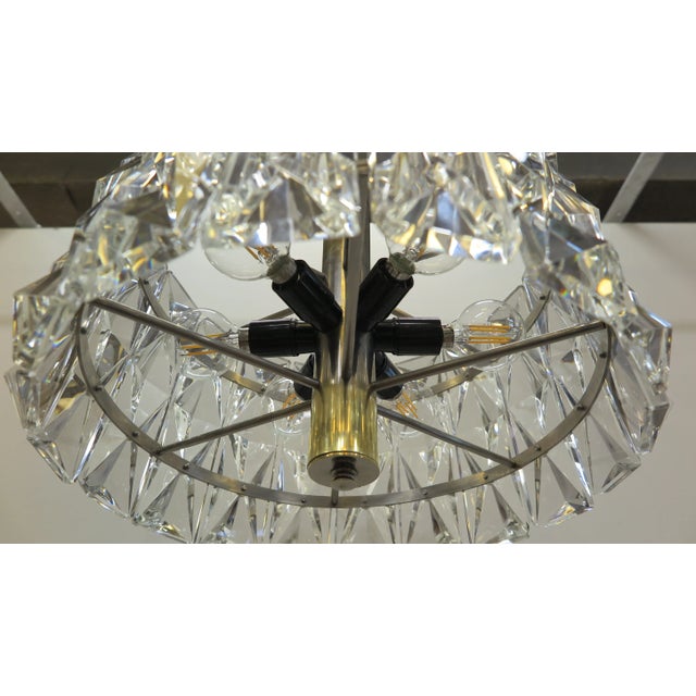 Mid-Century Modern 1960s Mid Century Prism Faceted Crystal Kinkeldey Pendant For Sale - Image 3 of 13