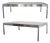 Pair of 1990s Modern Brushed Steel and Frosted Glass Coffee Tables For Sale