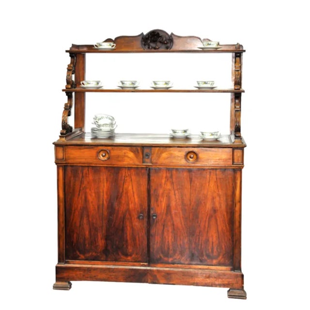 Art nouveau sideboard (late 19th early 20th century era) made in france. Double walnut body with two drawers and two...