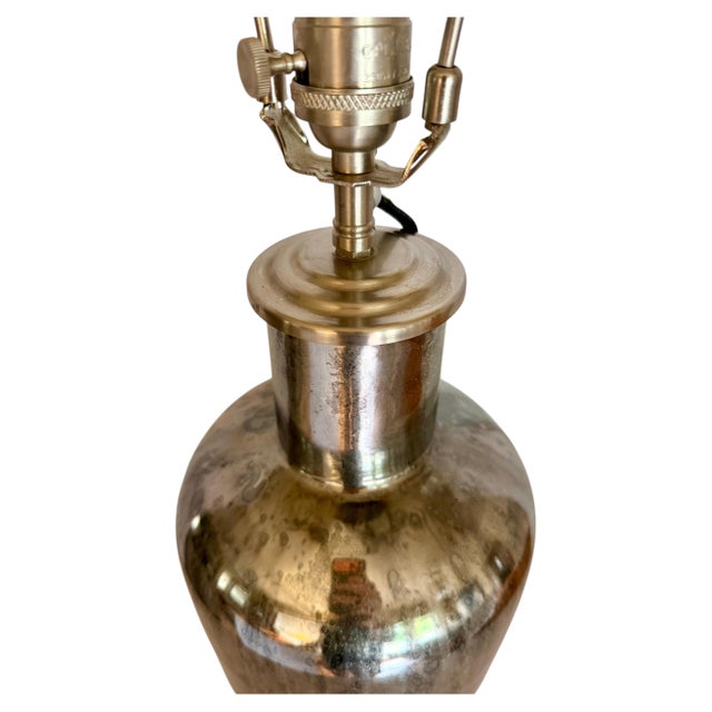Restoration Hardware 19th Century Style Mercury Glass Vessel Table Lamp, Restoration Hardware For Sale - Image 4 of 6