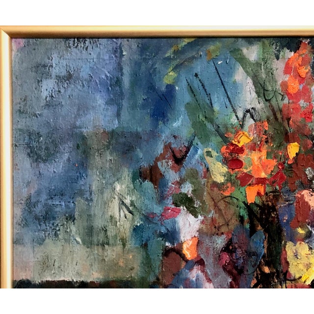 Mid-Century Modern Expressionist Still Life of Vibrant Flowers, Signed McKay For Sale - Image 4 of 9